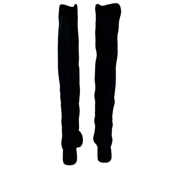 STUART WEITZMAN 5050 YULIANA 60MM BLACK SUEDE LEATHER STRETCH KNEE HIGH BOOTS - Picture 8 of 15